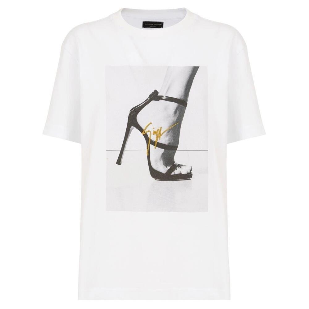 Giuseppe Zanotti Signature Embroidery Sydelle Boxy Oversized Designer Tee Size L